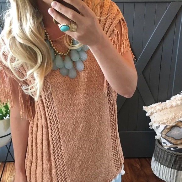 Sweaters - New Super Soft Chenille Fringe Sleeve Boho Sweater